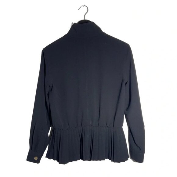 Club Monaco Black Military Style Jacket with Pleats and Gold Buttons size XS - Picture 3 of 7